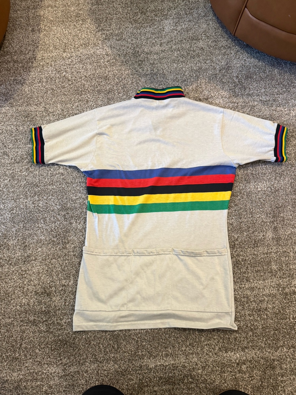 Vintage Kucharik World Champion UCI Rainbow Stripe Cycling Jersey size XL - Picture 3 of 3